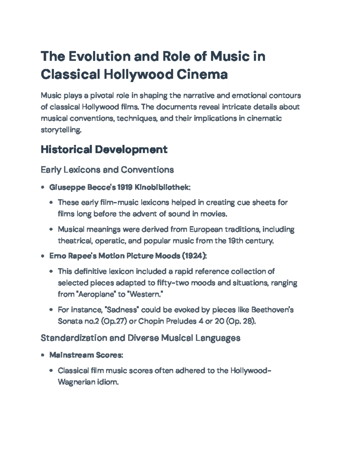 The Role of Music in Classical Cinema: Emotion, Gender, and Epic Themes ...