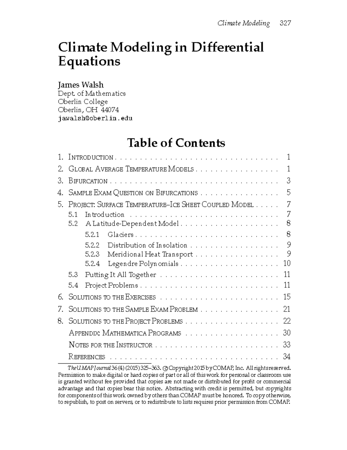 research information - Climate Modeling 327 Climate Modeling in ...