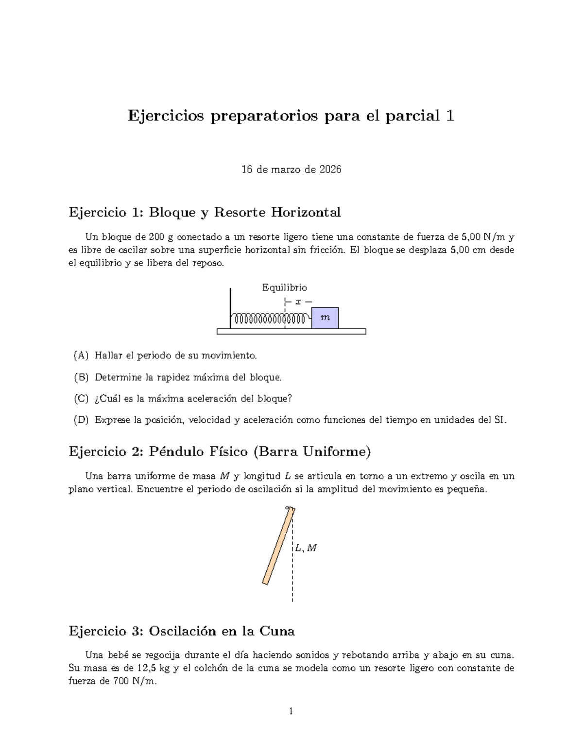 Ejercicios Preparatorios para el Parcial 1 de Física 3 - Studocu