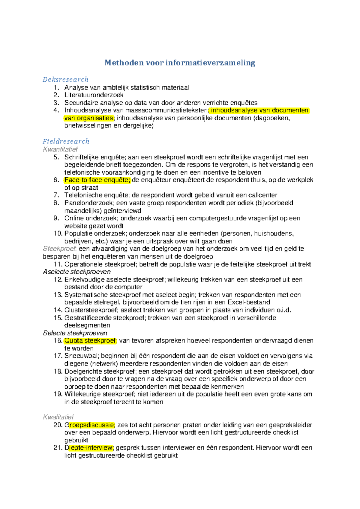 Methoden voor Informatieverzameling: Analyse, Onderzoek & Technieken ...