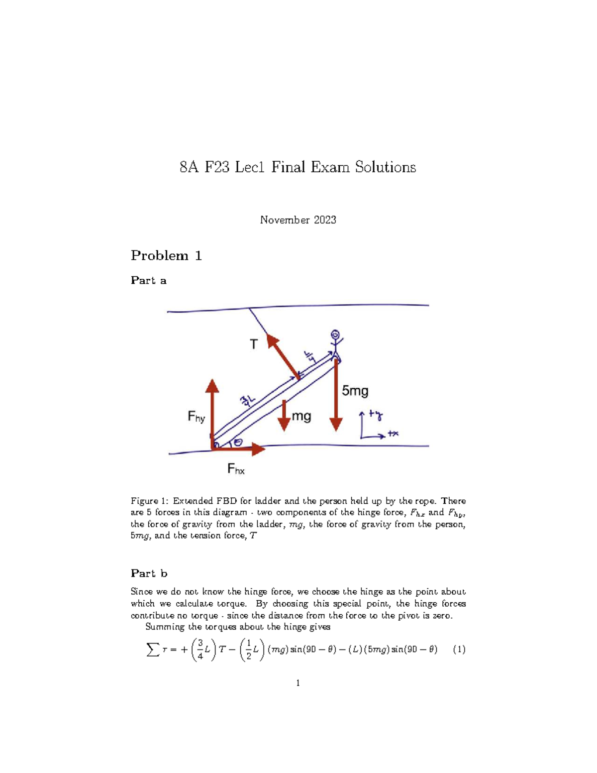 Solutions to Final Exam 8A F23 - Lowhorn - November 2023 - Studocu