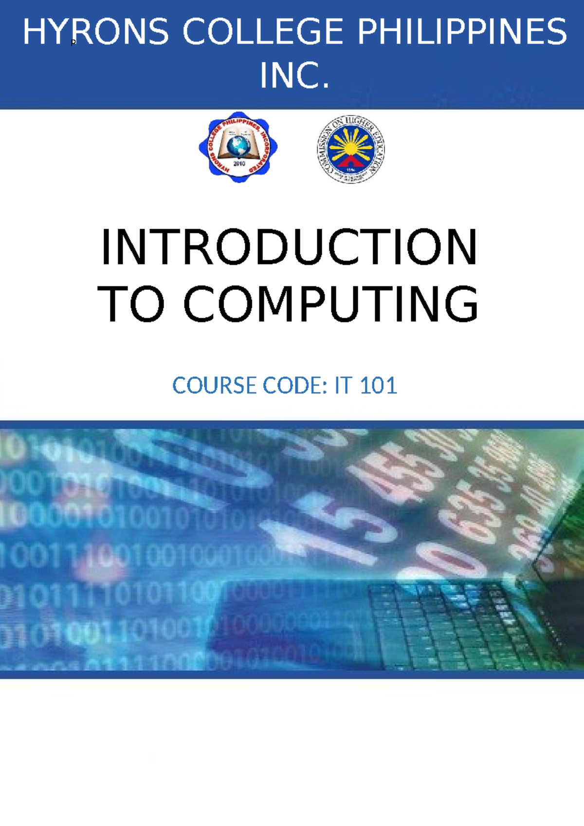IT 101 Introduction to Computing: The History of Computers - Studocu