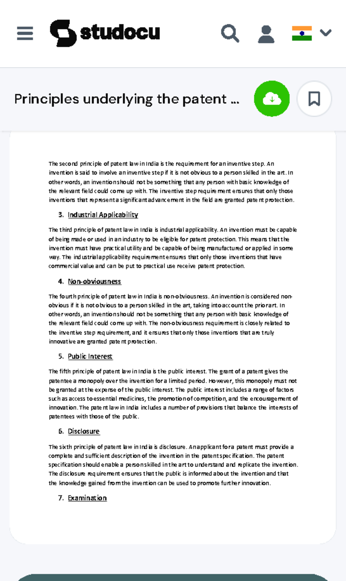 Principles of Patent Law in India: Key Concepts Explained - Studocu