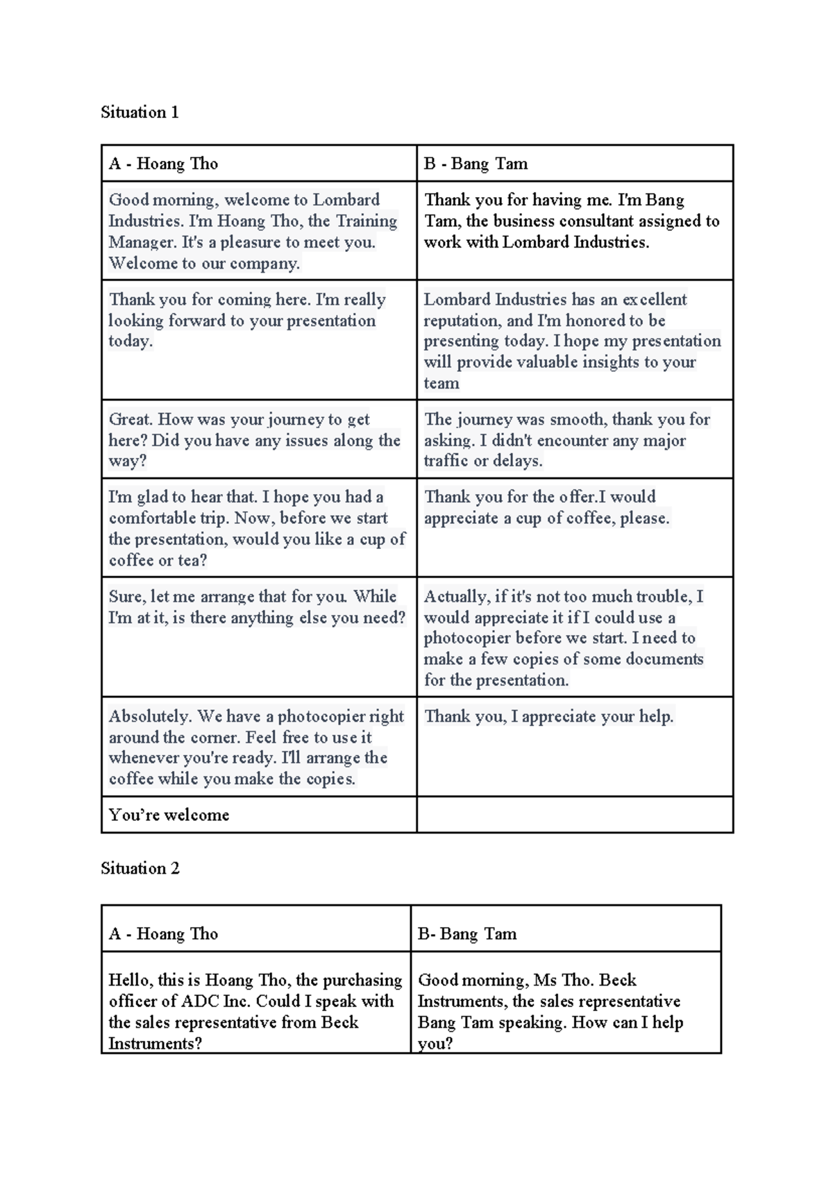 Telephone Conversation Scenarios - Business Communication Insights ...