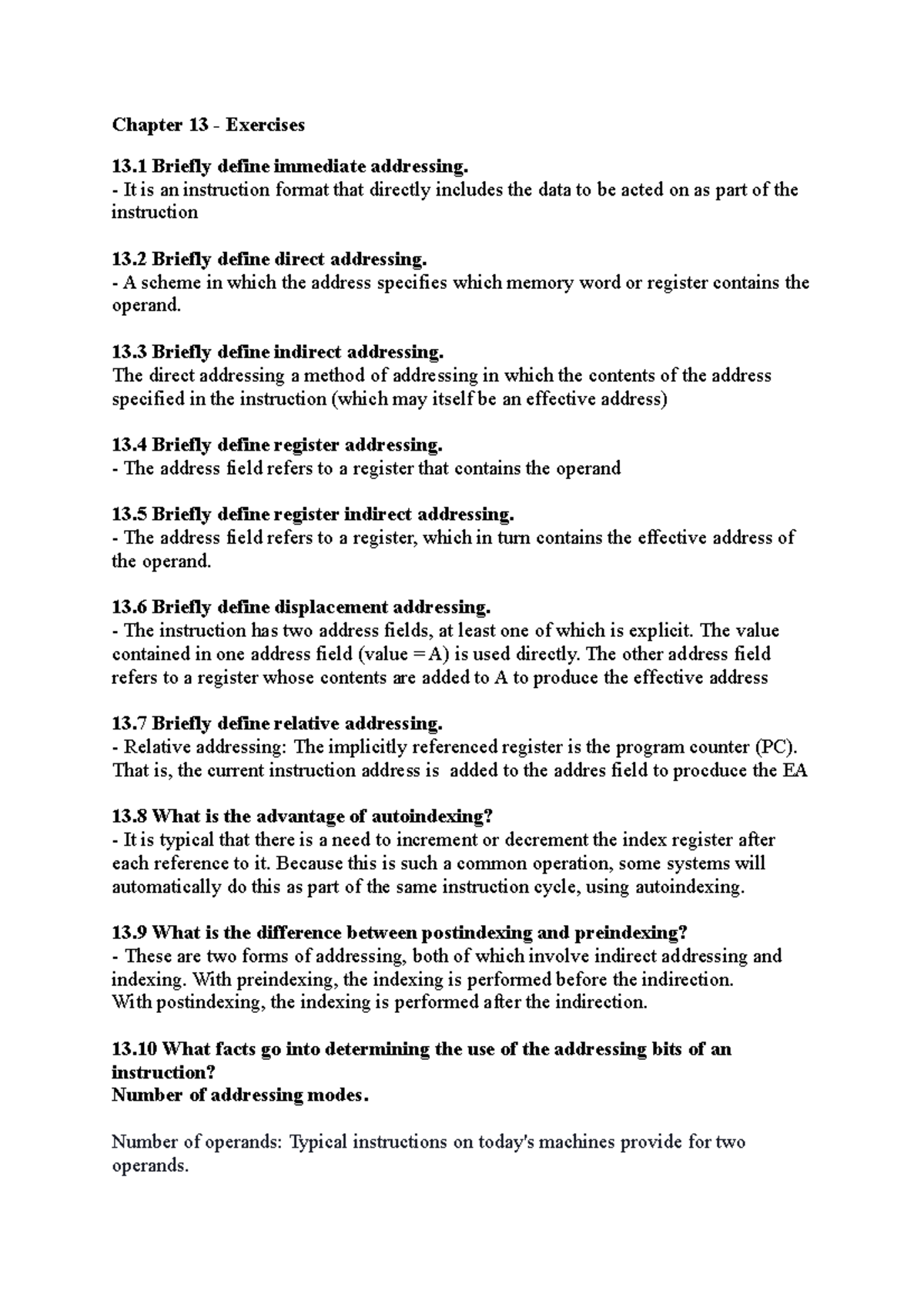 Review questions chapter 13 - Chapter 13 - Exercises 13 Briefly define ...