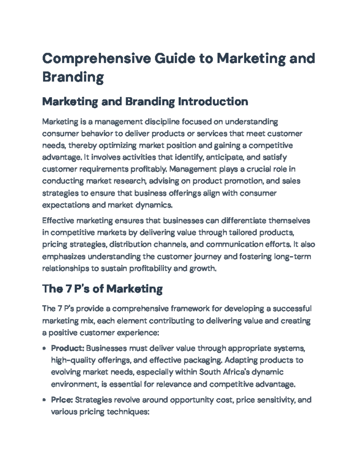 Comprehensive Marketing & Branding Strategies Guide (Course Code) - Studocu