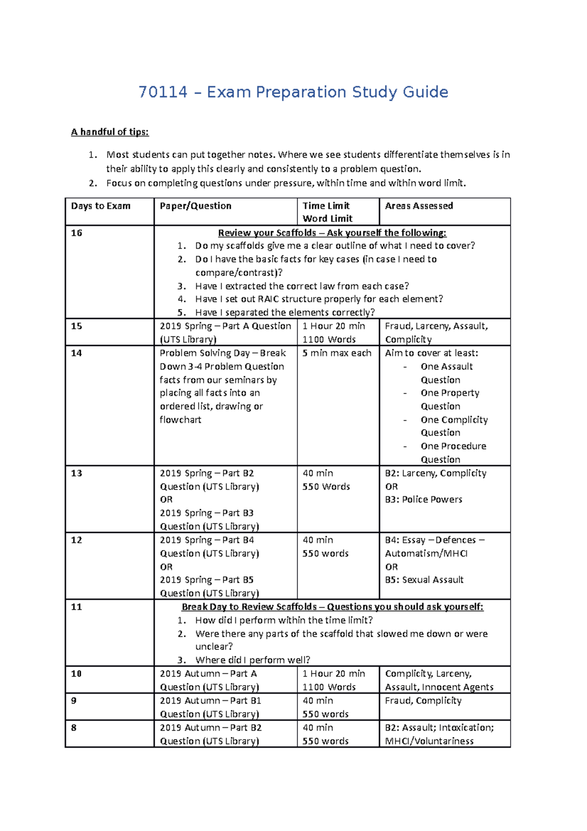 70114 - Comprehensive Exam Prep Study Guide with Tips and Questions ...