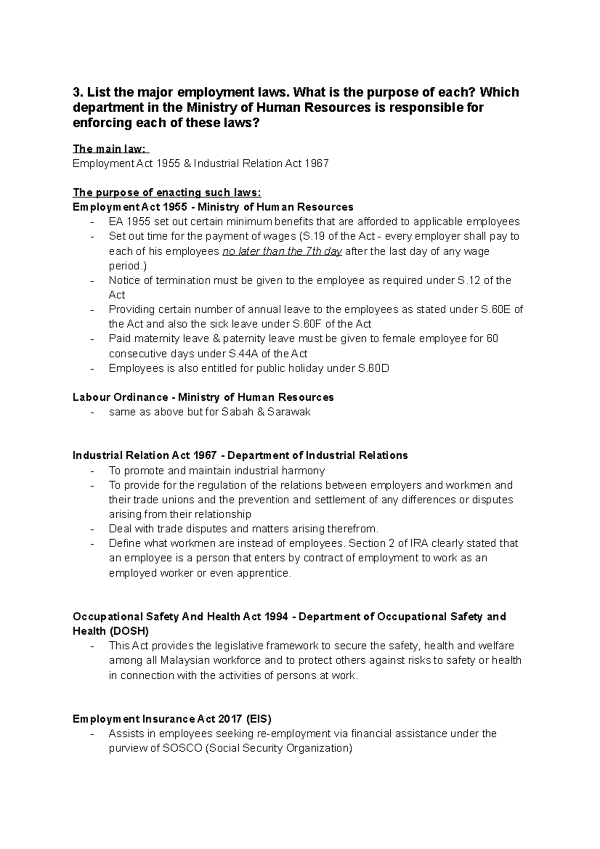 Labour Tutorial 18.08.2021 Q3 - Labour Law - MMU - Studocu