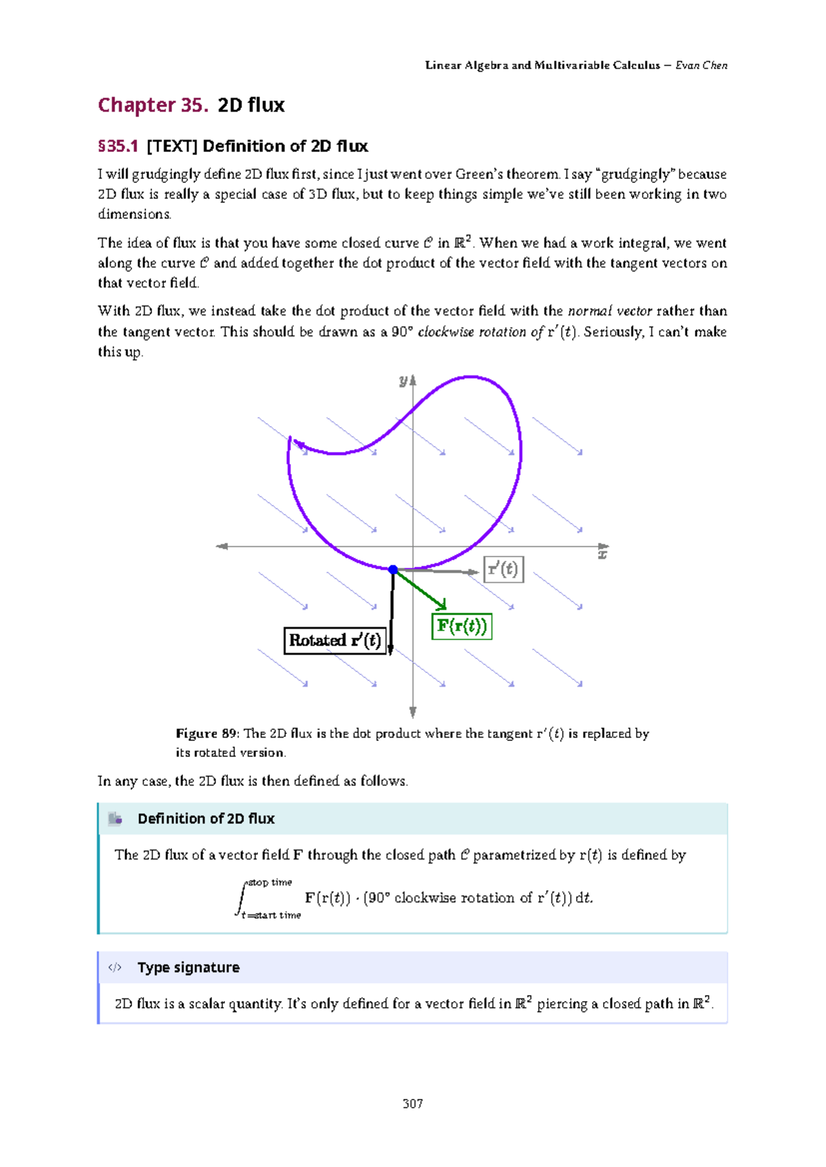 Linear Algebra and Multivariable Calculus: 2D Flux Definition - Studocu