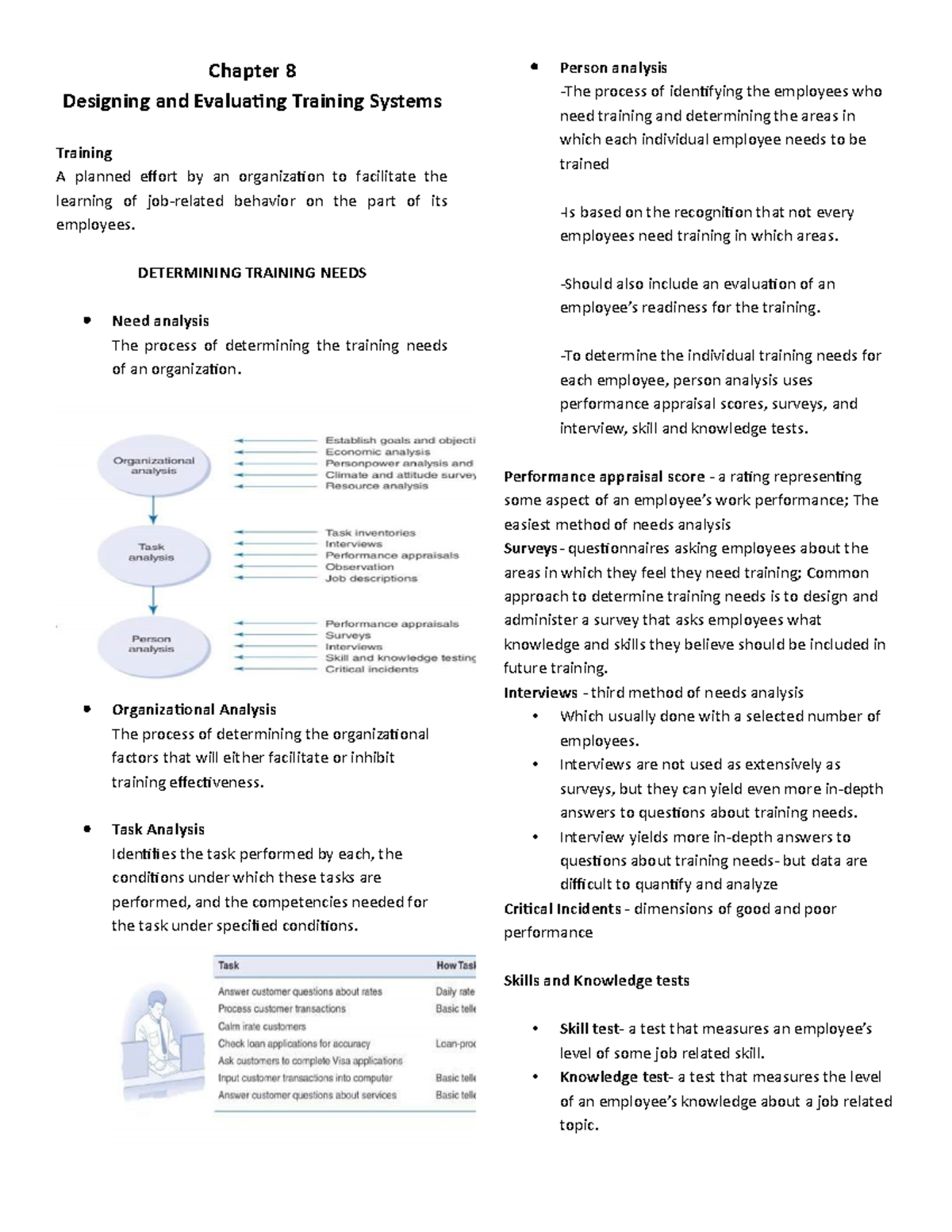 Chap8: Designing and Evaluating Effective Training Systems - Studocu