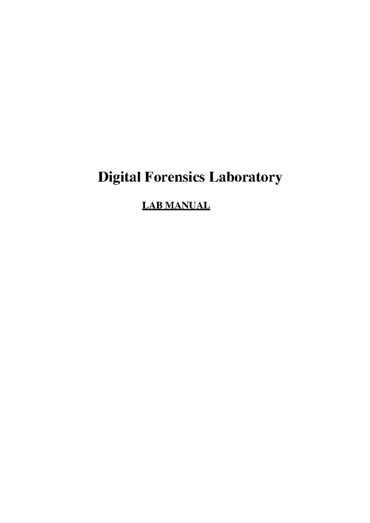 Digital Forensics - LAB - Experiments Manual and Procedures - Studocu