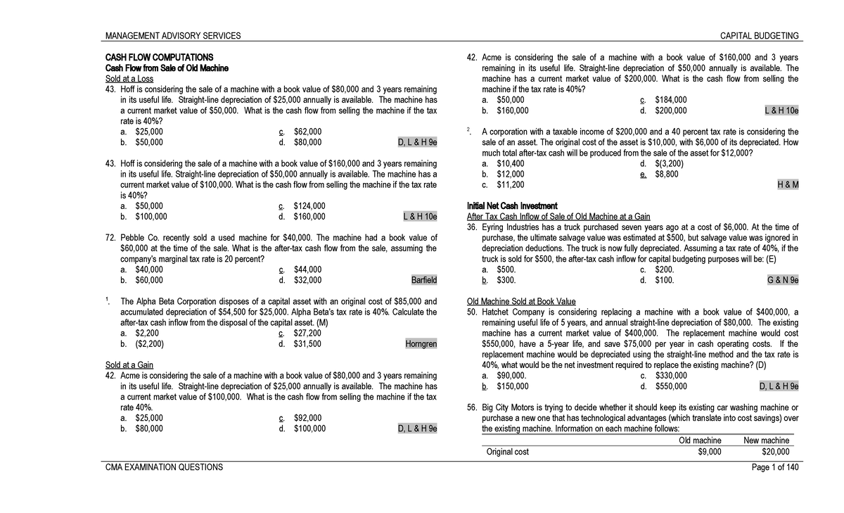 SCM 101: Capital Budgeting Techniques and Cash Flow Analysis - Studocu