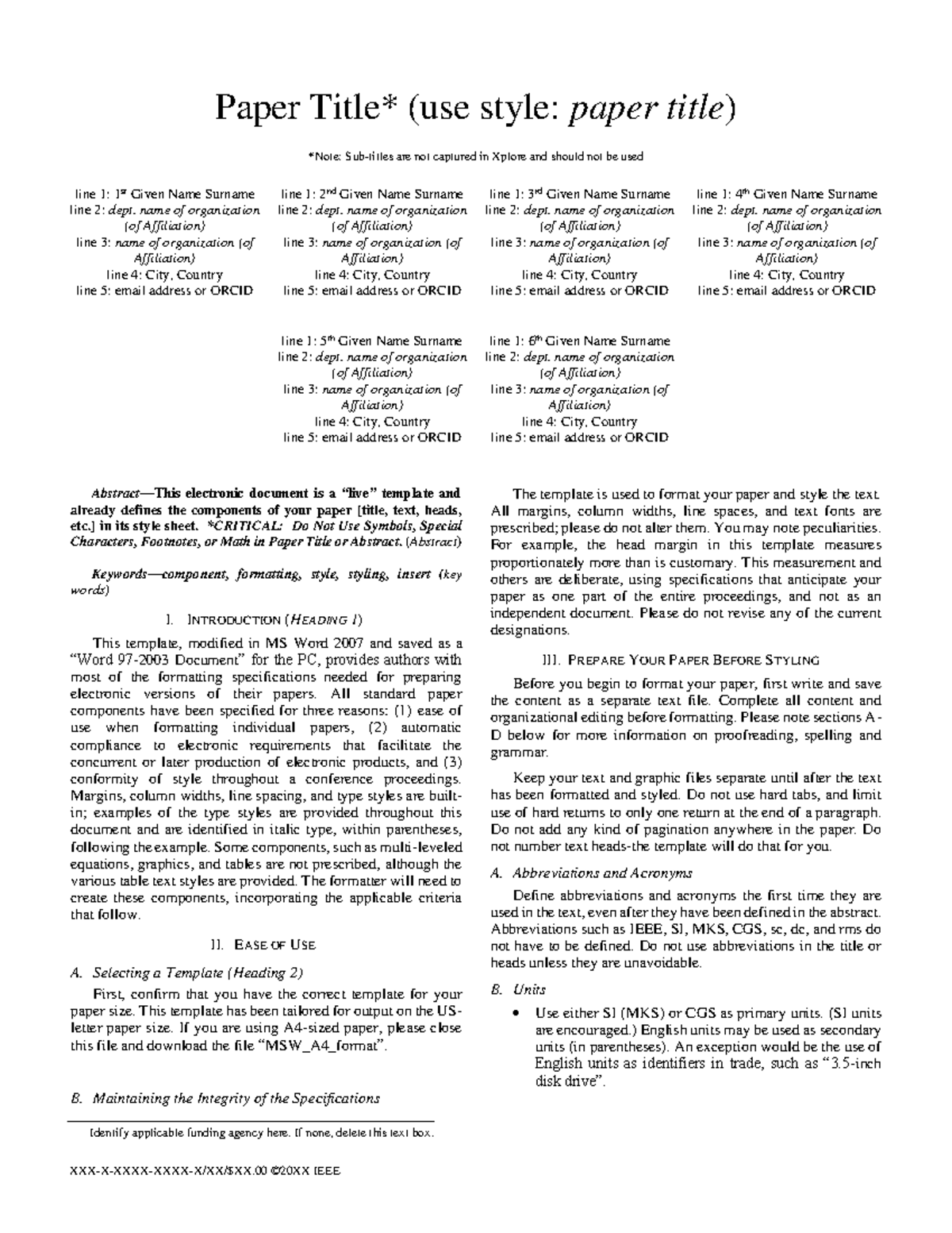Sample Paper Format Guidelines for Submission - Studocu