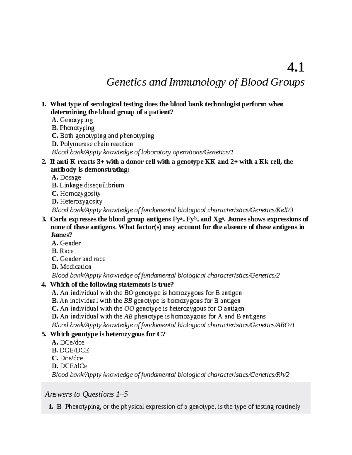 HARR - BB - Blood Group Genetics and Immunology Study Guide - Studocu