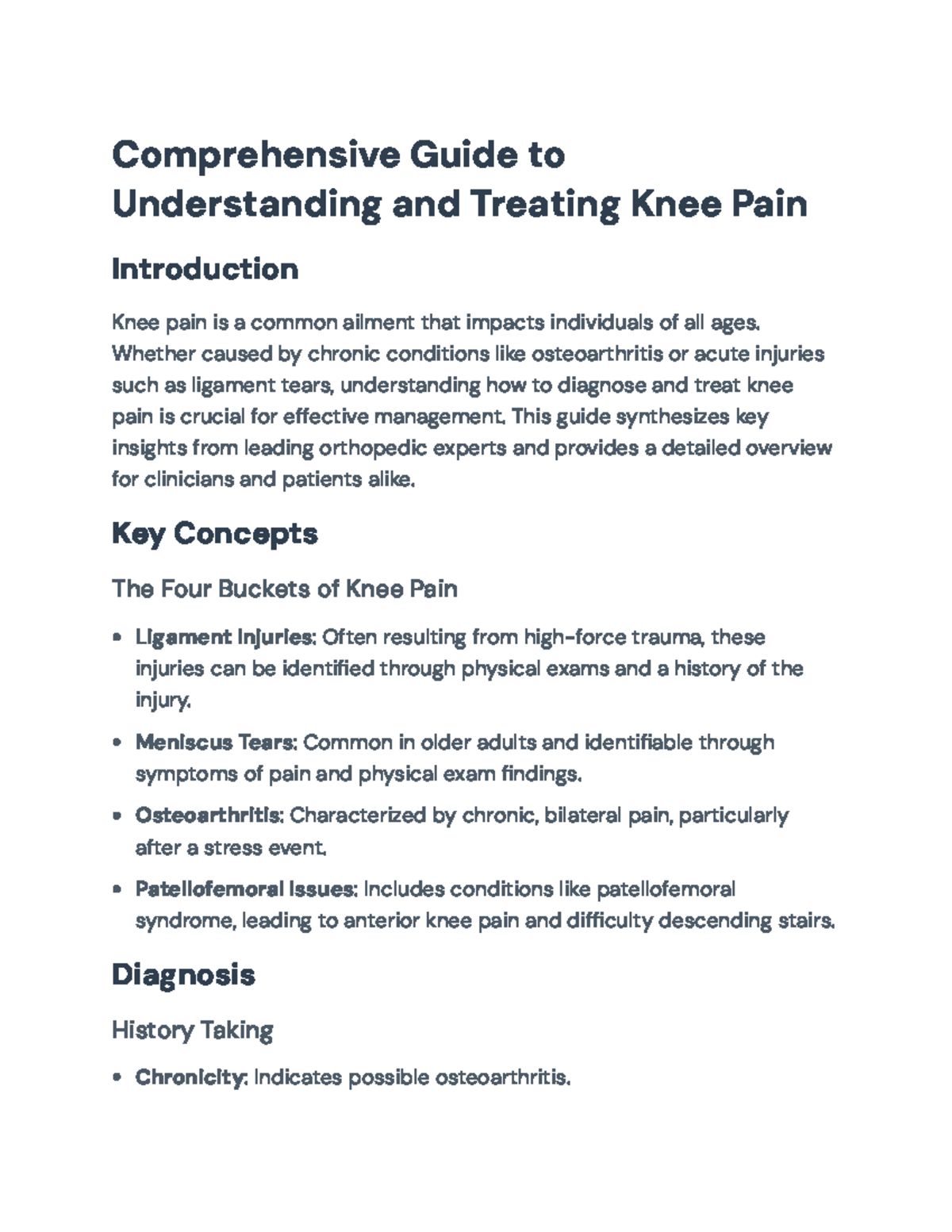 Comprehensive Guide to Understanding and Treating Knee Pain ...