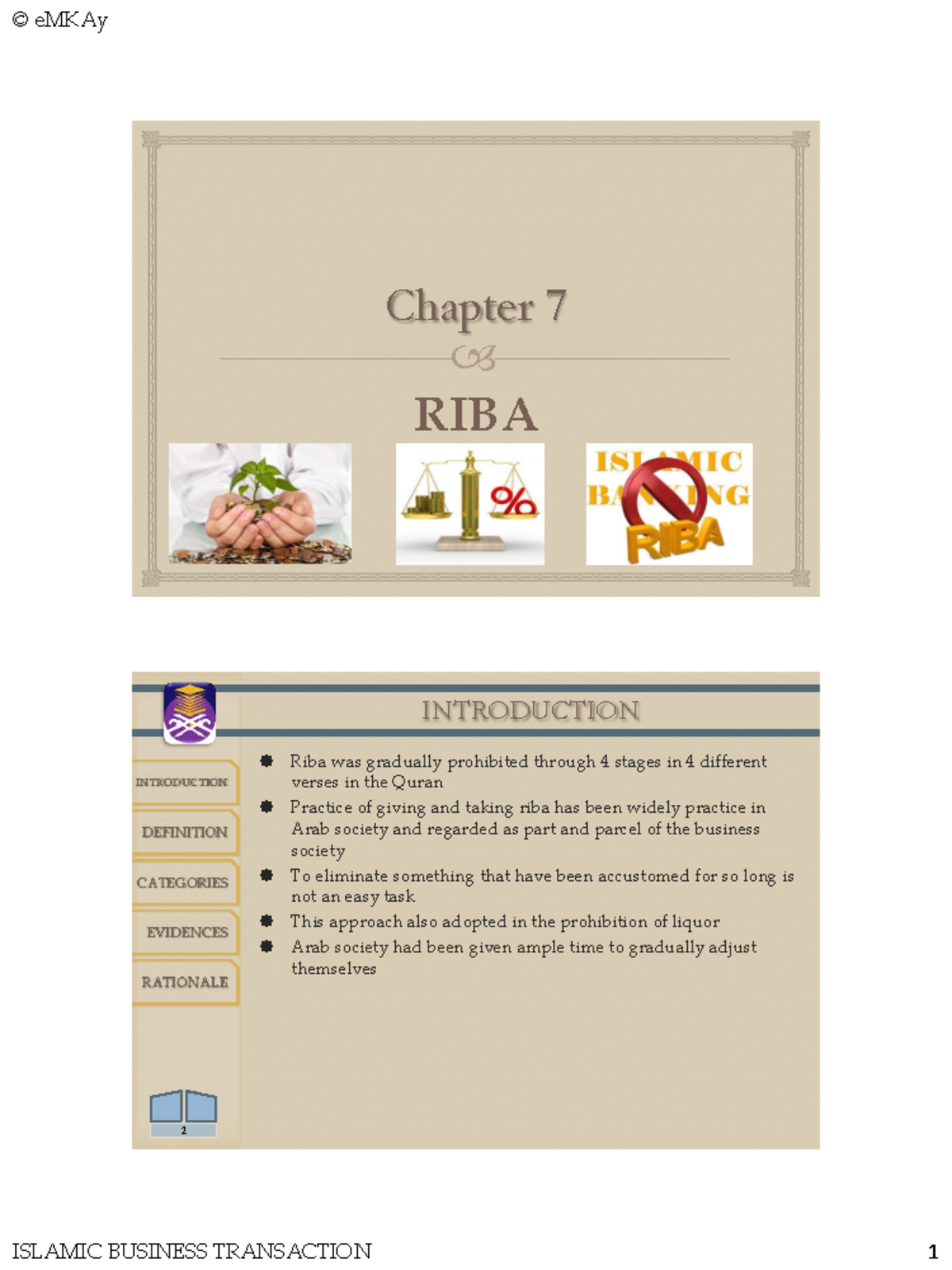 eMKAy Chapter 7: Understanding Riba in Islamic Business Transactions ...