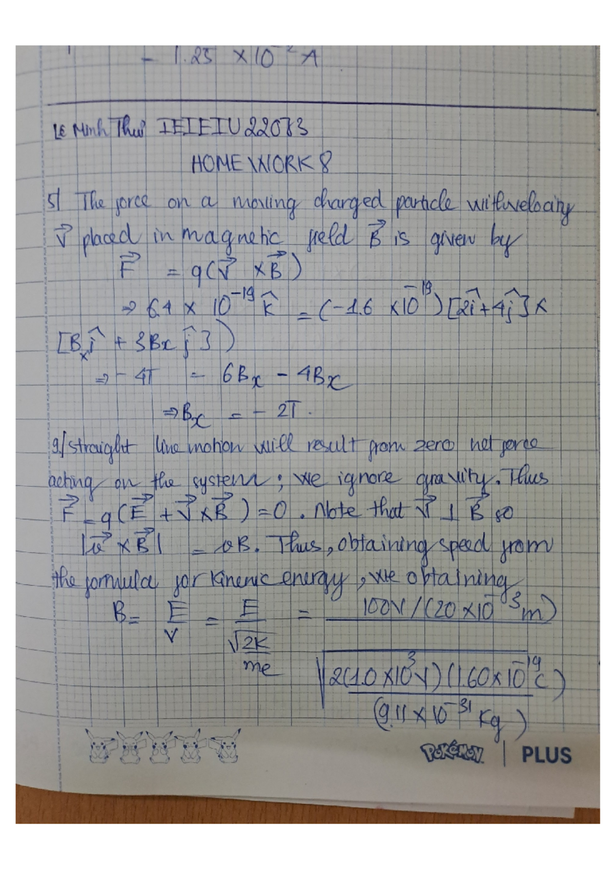 Physics 3 HW8: Force on Moving Charged Particles in Magnetic Fields ...