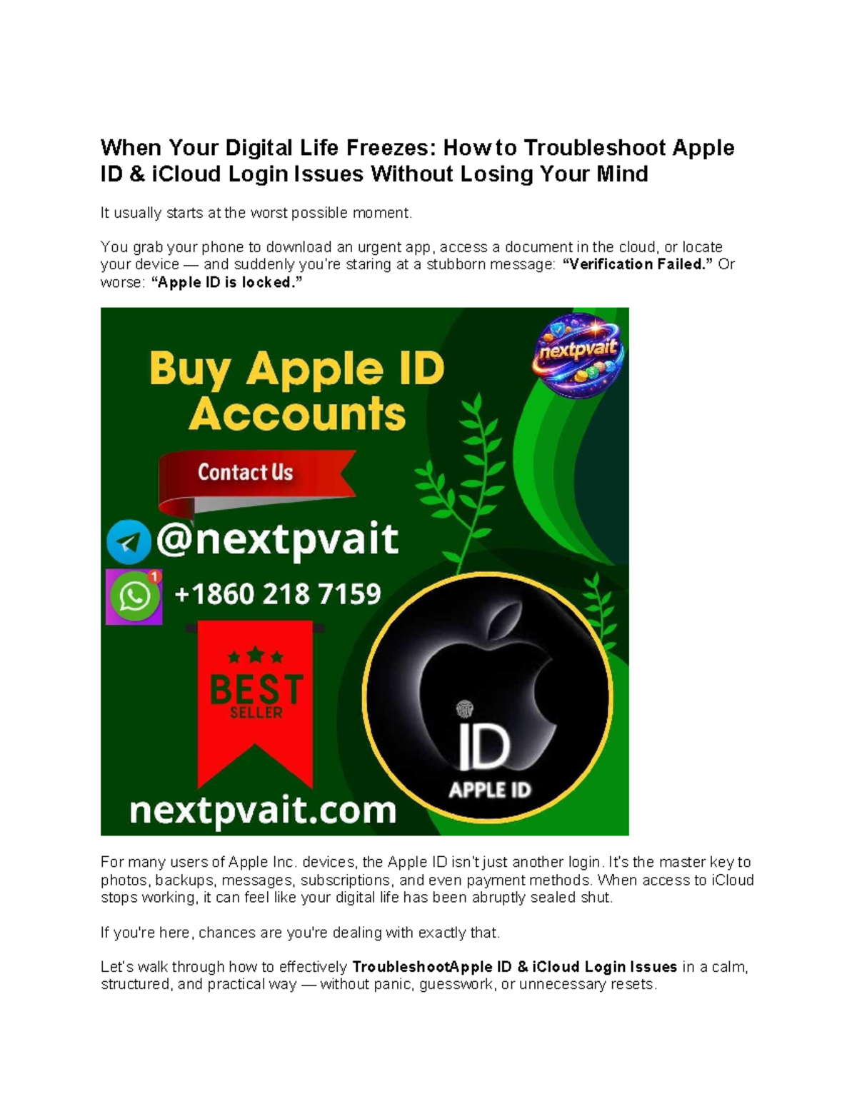 Troubleshooting Apple ID & iCloud Login Issues: A Practical Guide - Studocu
