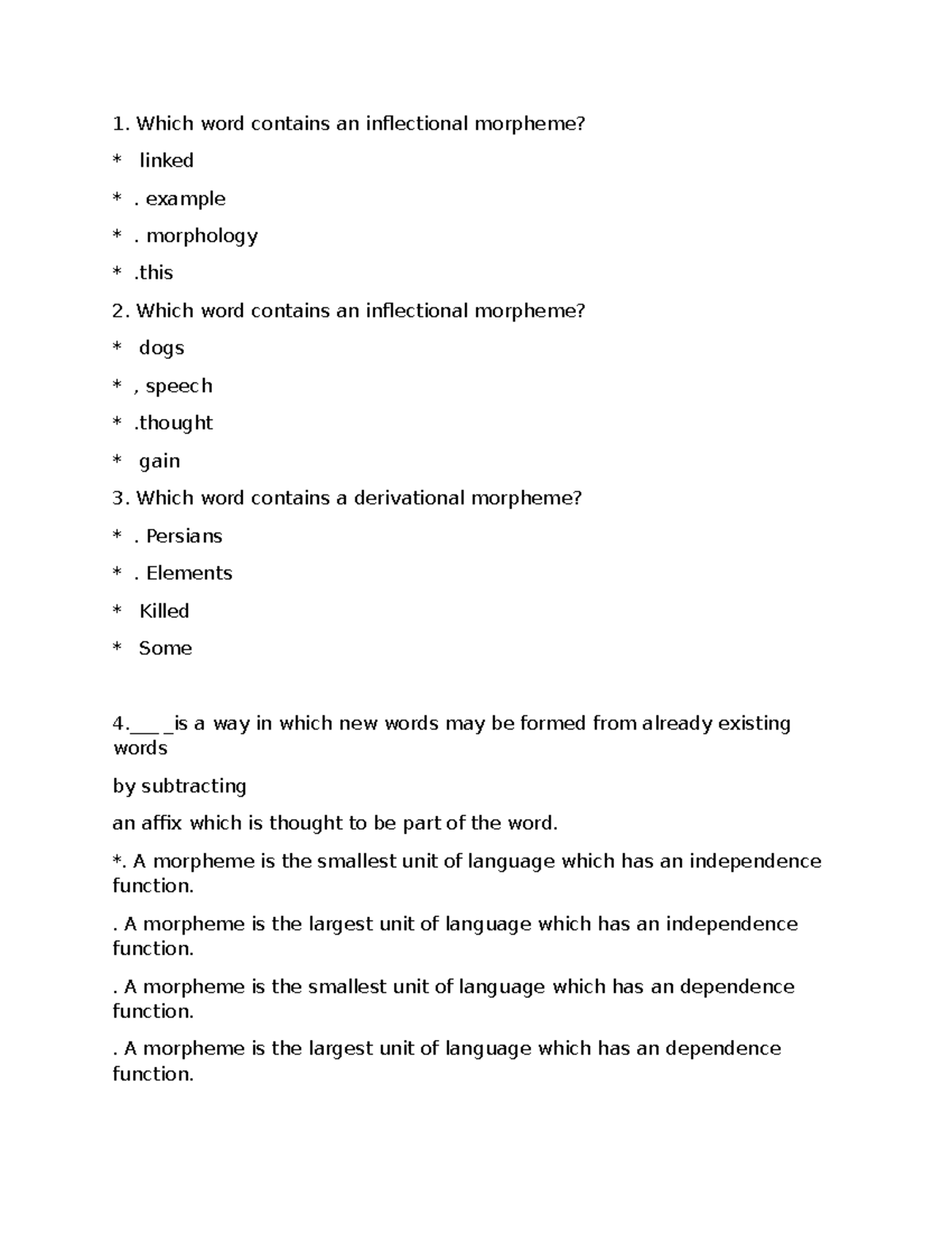 Morphology Study Guide - ABC Course Code - Studocu