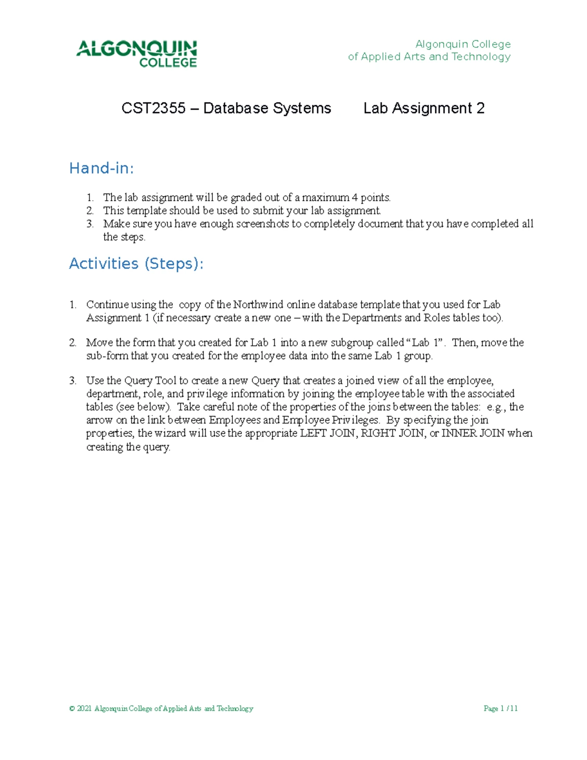 CST2355 - Database Systems Individual Lab Assignment 4 Documentation ...