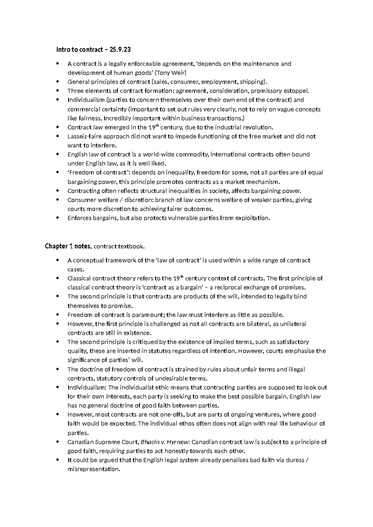 Contract Law Overview and Key Concepts - LC 1 Notes - Studocu