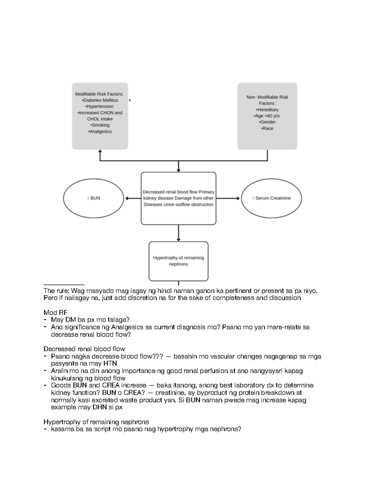 Case Study: Mod RF on Renal Function and Related Conditions - Studocu