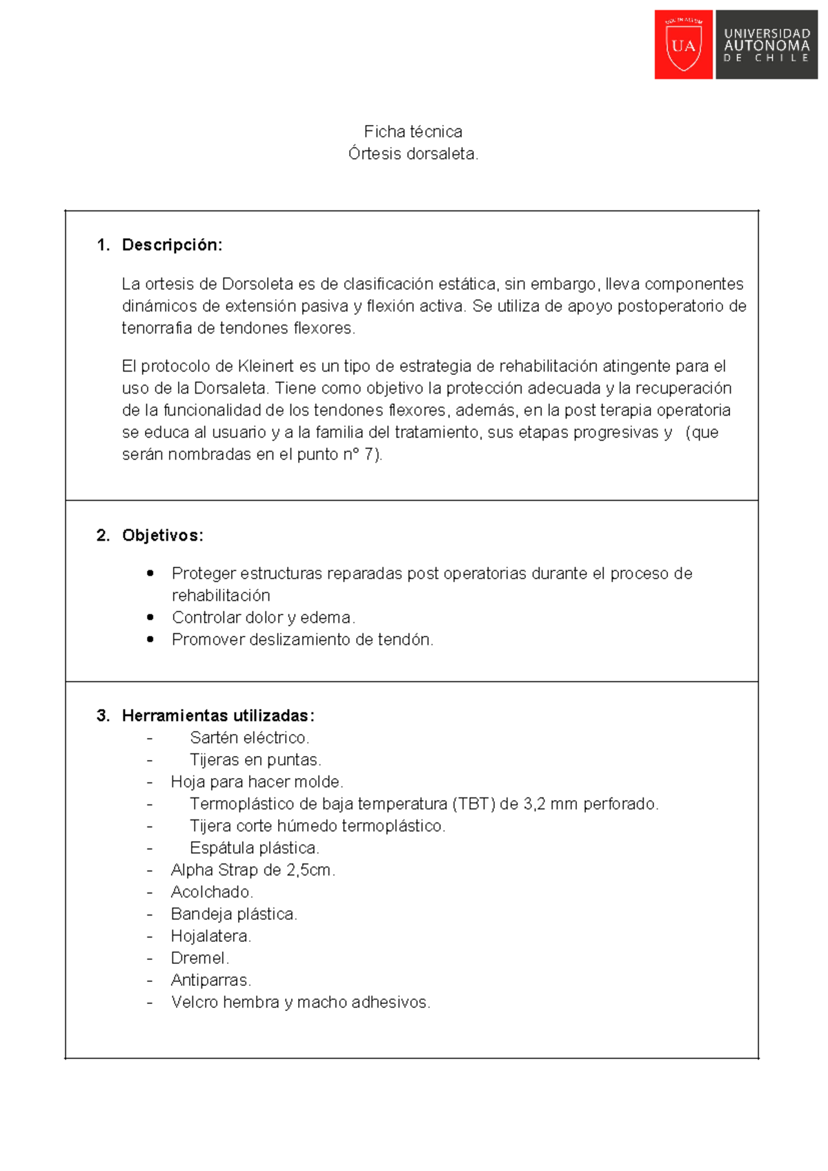 Ortesis Dorsaleta: Protocolo Kleinert y Objetivos de Rehabilitación ...
