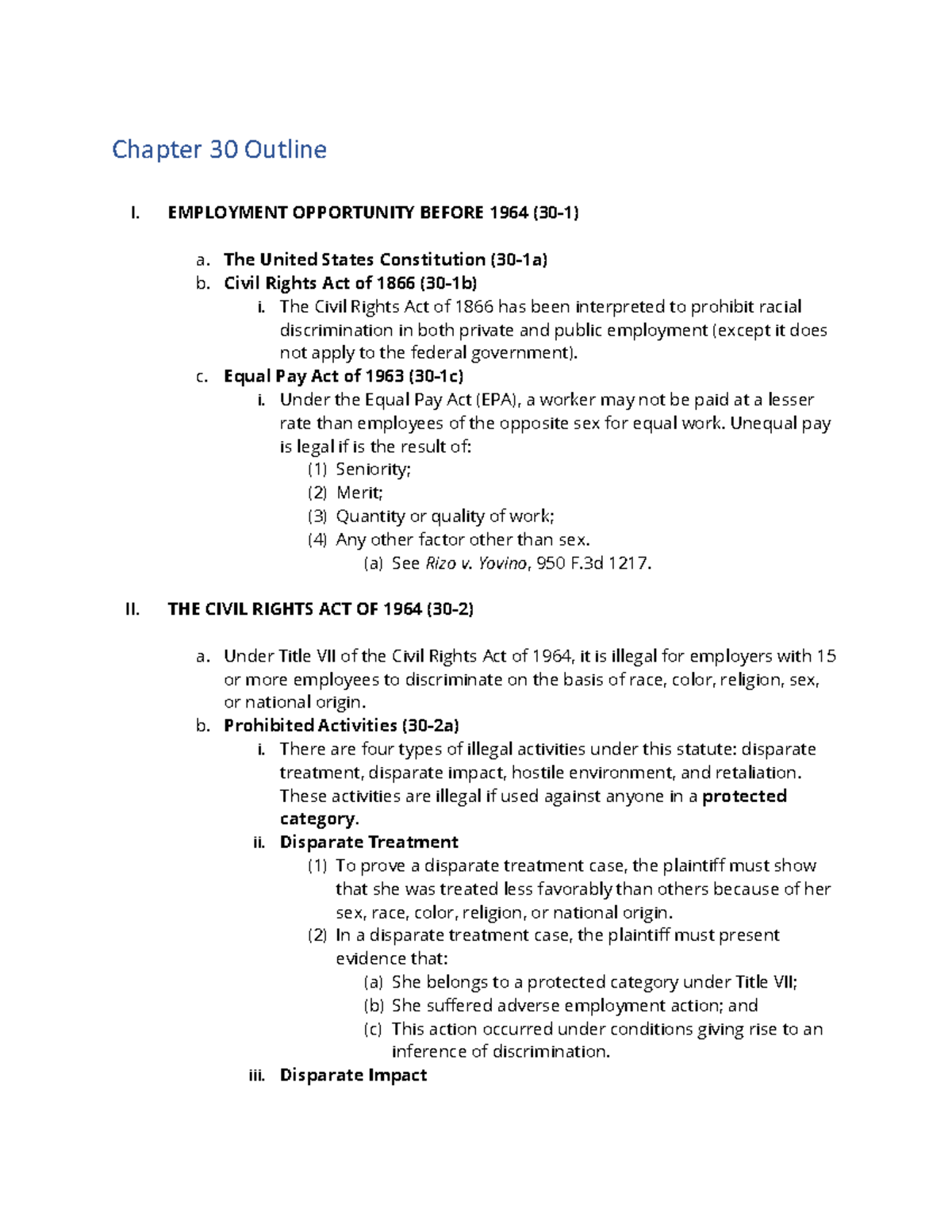 Chapter 30: Employment Discrimination Law Overview (30) - Chapter 30 ...