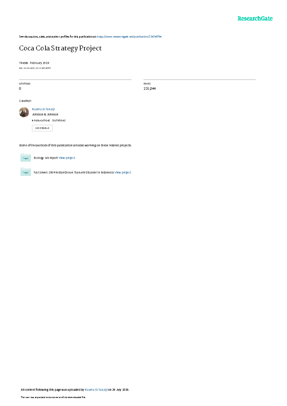 Coca Cola Project - Principles of Mgt - See discussions, stats, and ...