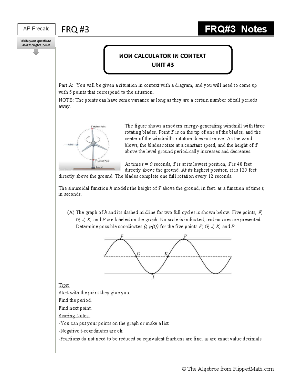 AP Precalc FRQ 3 Notes: Sinusoidal Functions & Graph Analysis - Studocu