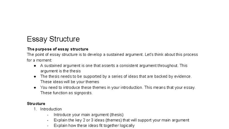 Essay Structure Guide for Year 11 Advanced English (Module B) - Studocu