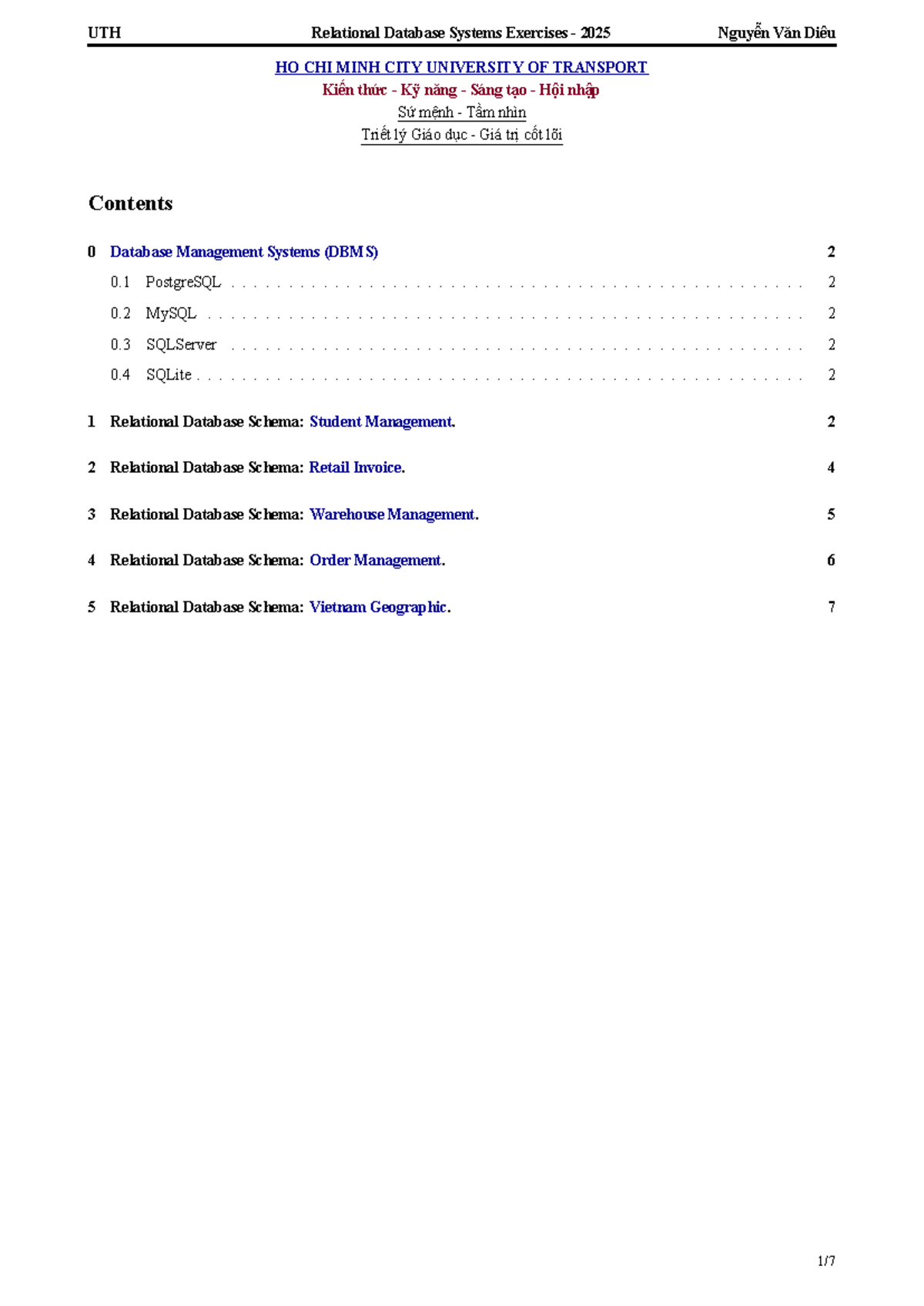 UTH Relational Database Systems Exercises 2025: Comprehensive DBMS ...