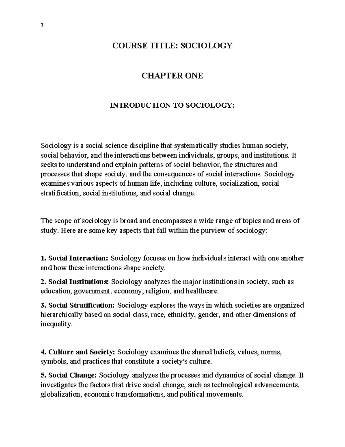 Sociology 2 - Lecture Notes on Key Concepts and Theories - Studocu