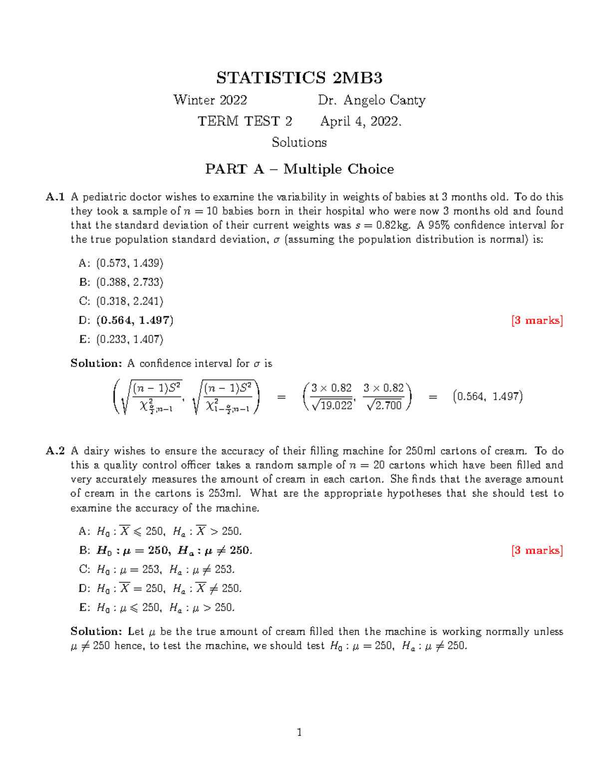 S2MB3 Midterm 2 2022 - Solutions for second midterm - Math 324 - McGill ...