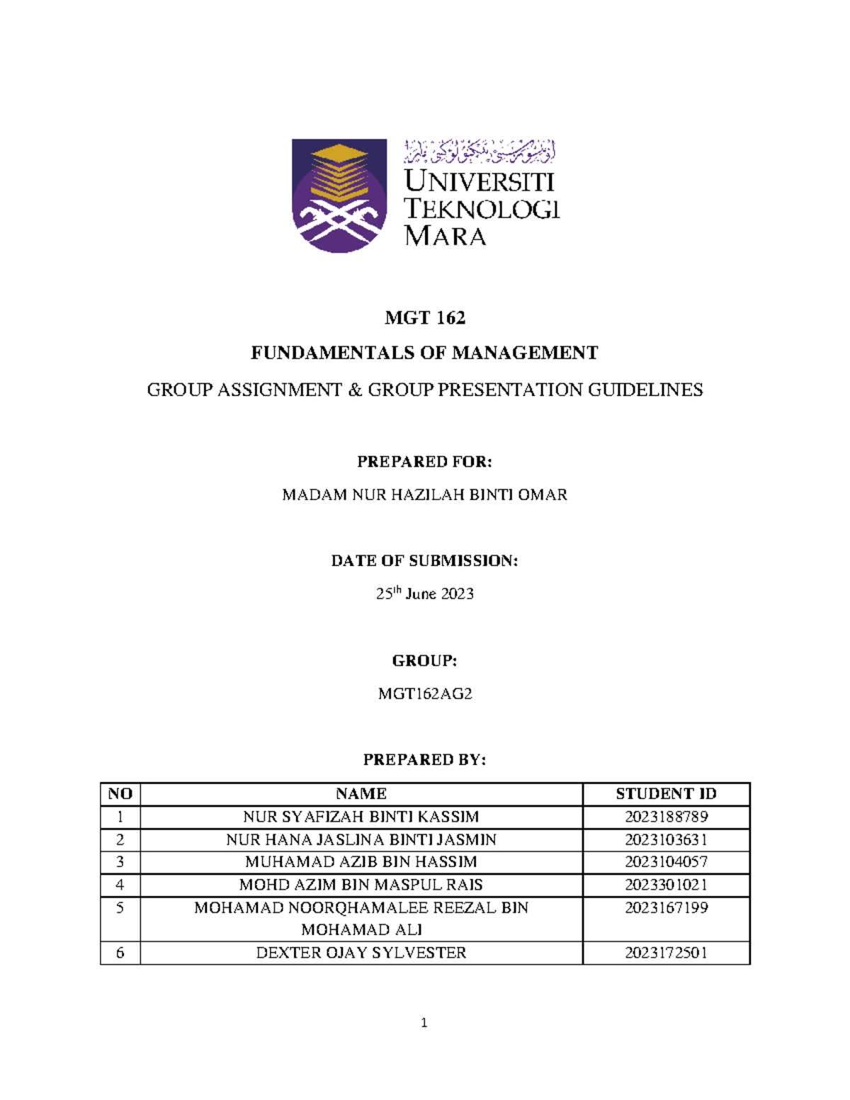 Mgt 162 Group Assignment Presentation Management Concepts Overview