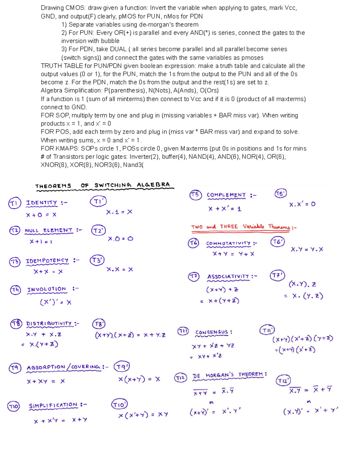 2020 Review Sheet: CMOS Logic Design and Truth Tables - Studocu