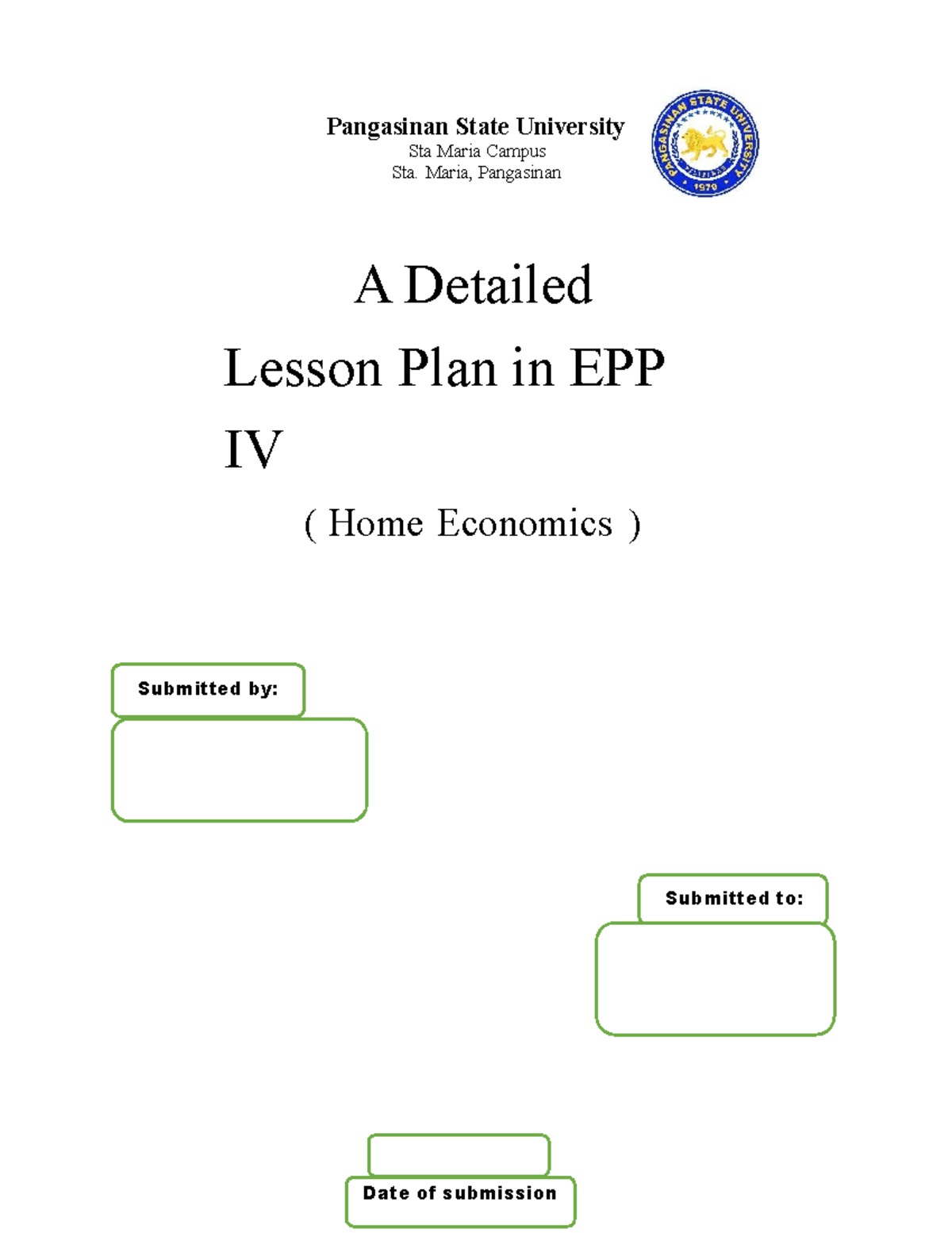 HE4 DLP - Detailed EPP Lesson Plan for Home Economics IV - Studocu
