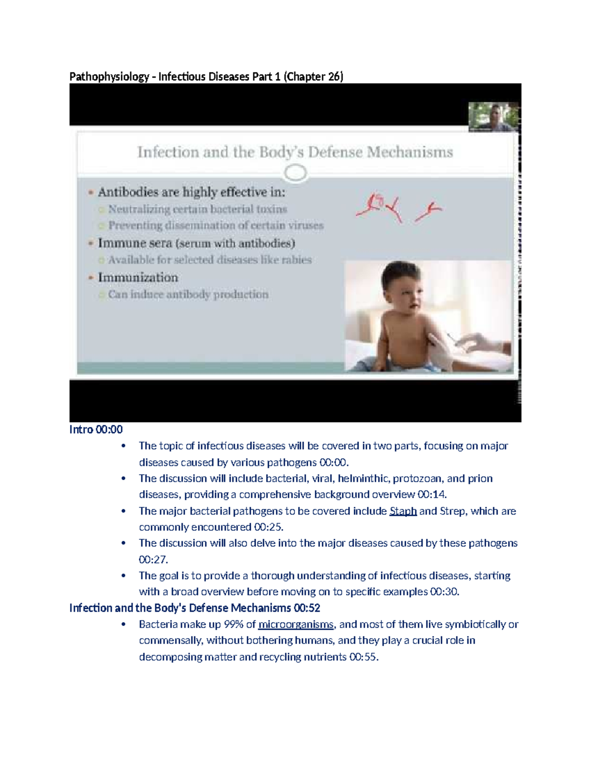 Pathophysiology of Infectious Diseases (Part 1 & 2) - Week 4 Notes ...