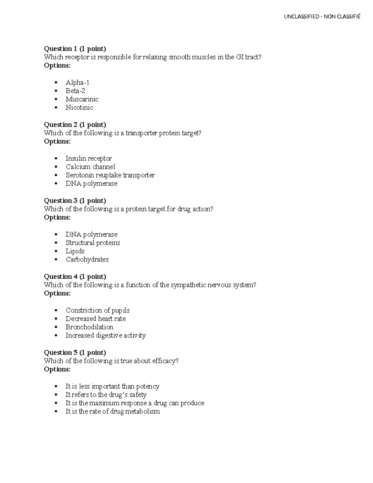 Practice Midterm Test 2: Pharmacology Questions and Answers - Studocu