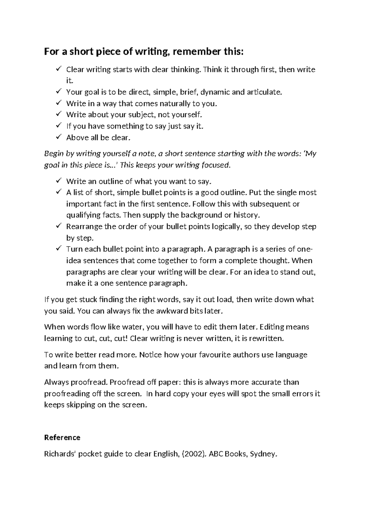 Effective Writing Strategies: A Guide for Clear Expression - Studocu
