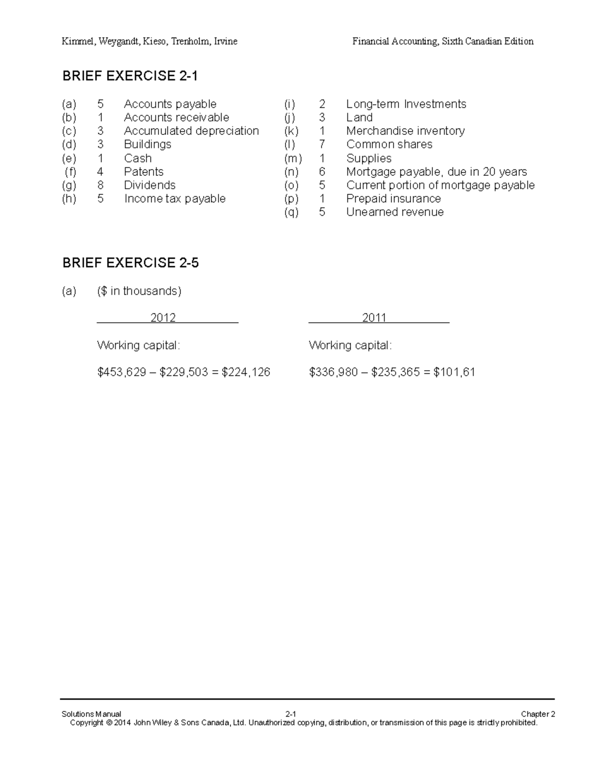 Financial Accounting 6th Ed - Chapter 2 Solutions Manual - Studocu