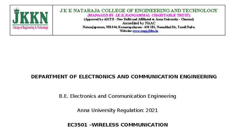 EC3501 Communication - Unit 2 Question Bank on Mobile Radio Propagation ...