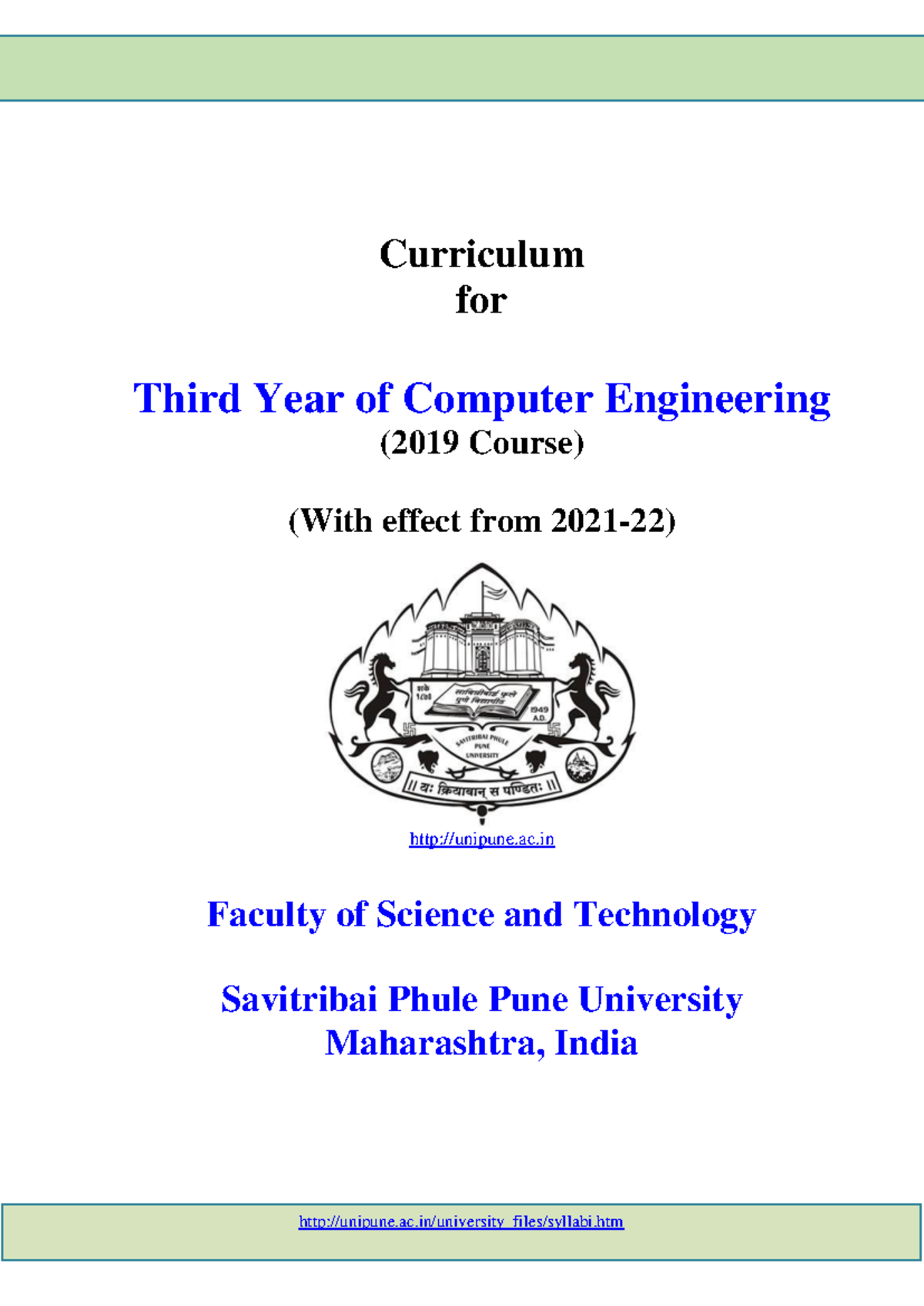 Syllabus - Curriculum for Third Year of Computer Engineering - Computer ...