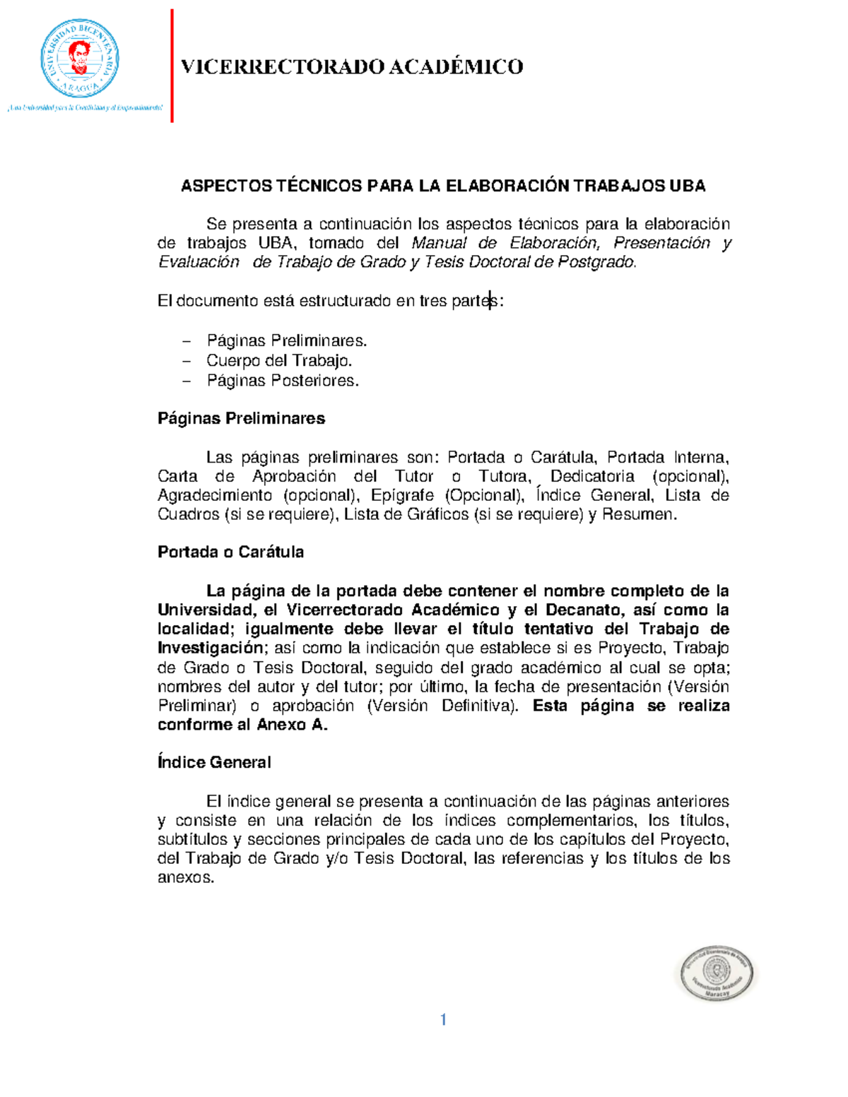 Aspectos Técnicos para la Elaboración de Trabajos UBA - 2021 - Document Preview