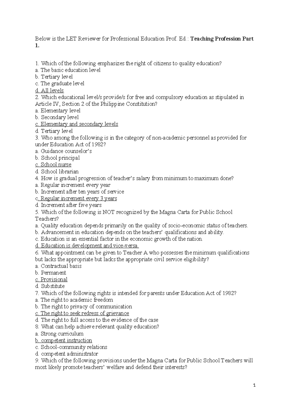 LET Reviewer for Professional Education: Teaching Profession Insights ...