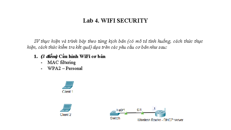 Lab 4 - WiFi Security: Scenarios and Implementation Guide - Studocu