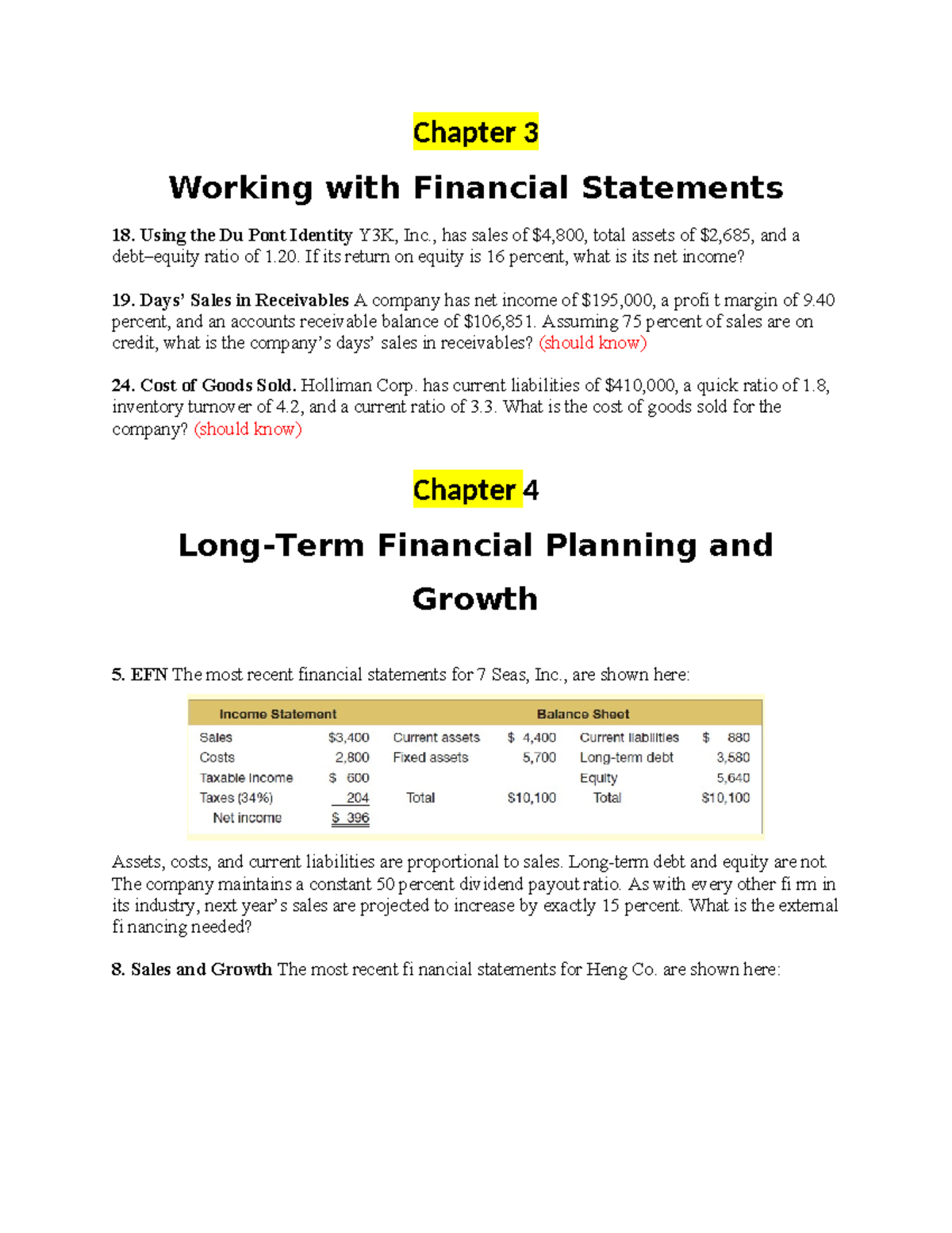 Chapter 3 & 4 Financial Statements Analysis Y3K: Key Concepts ...