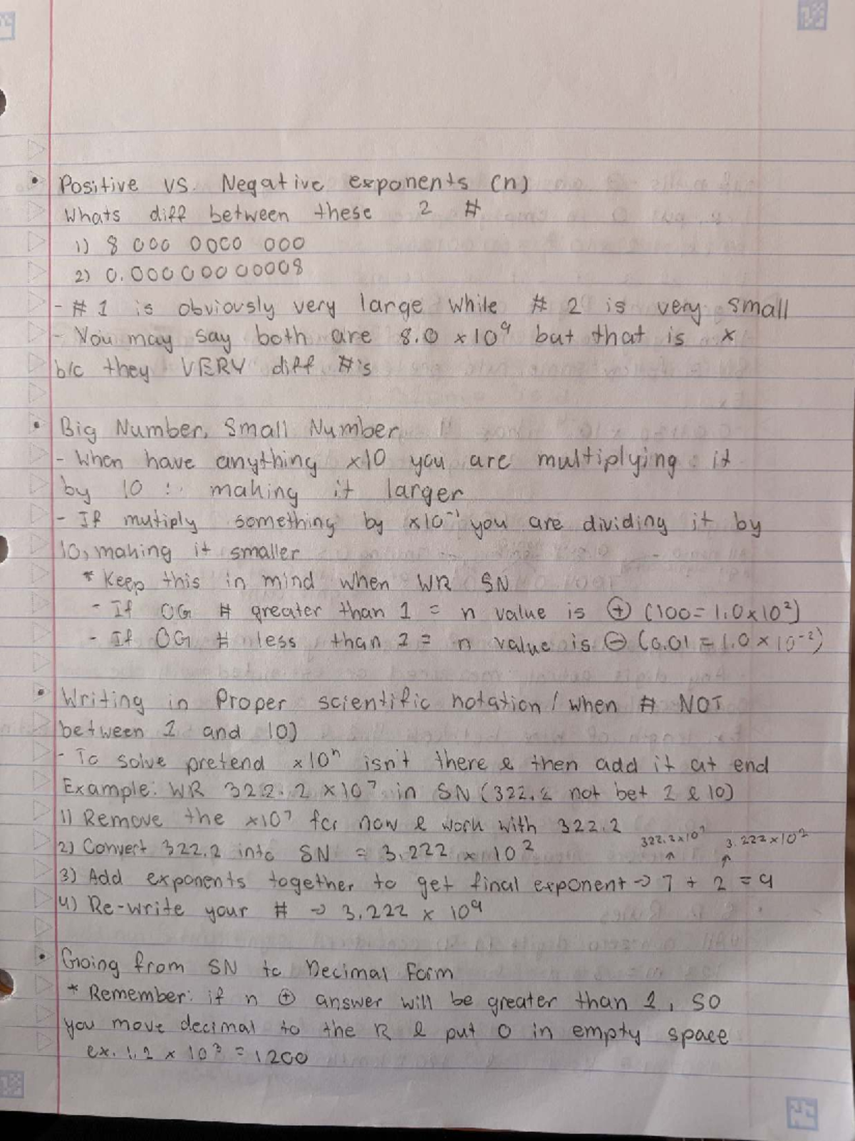 Mole Notes: Understanding Positive and Negative Exponents (n) - Studocu