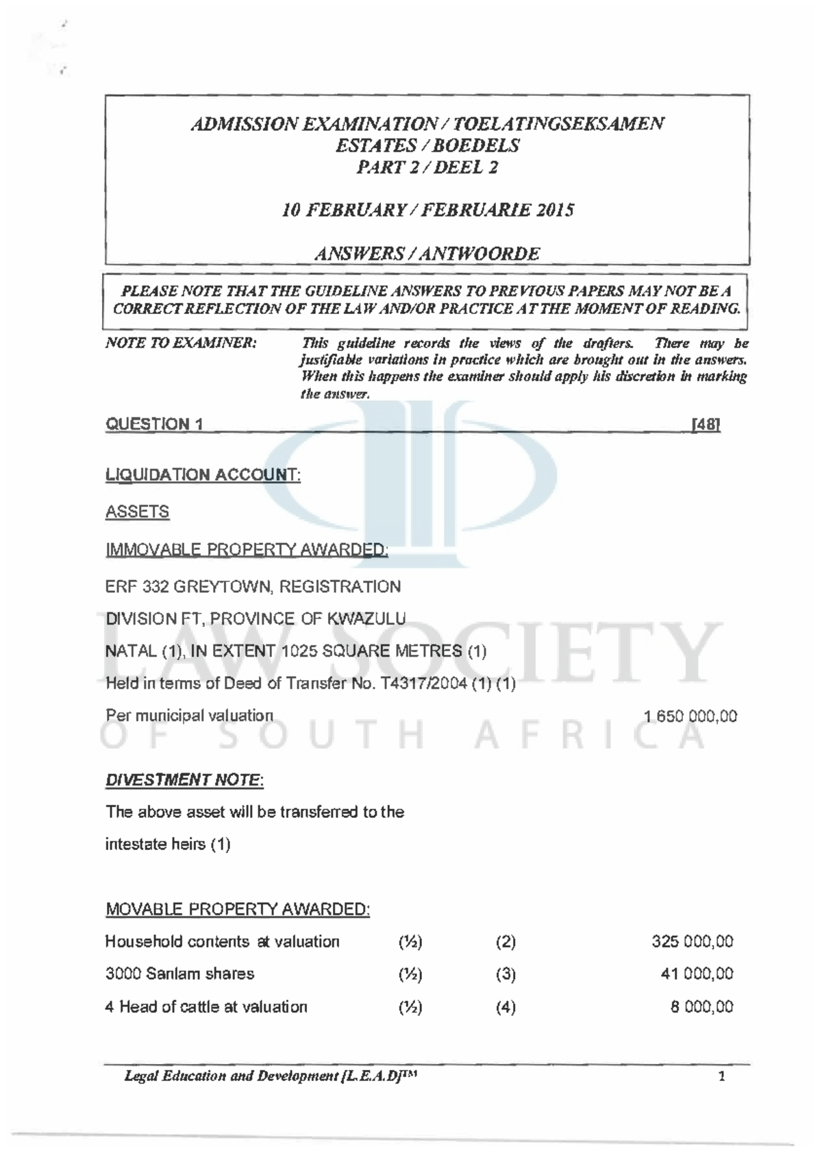 2015 02 - February Liquidation & Distribution Memo Part 2 - Studocu