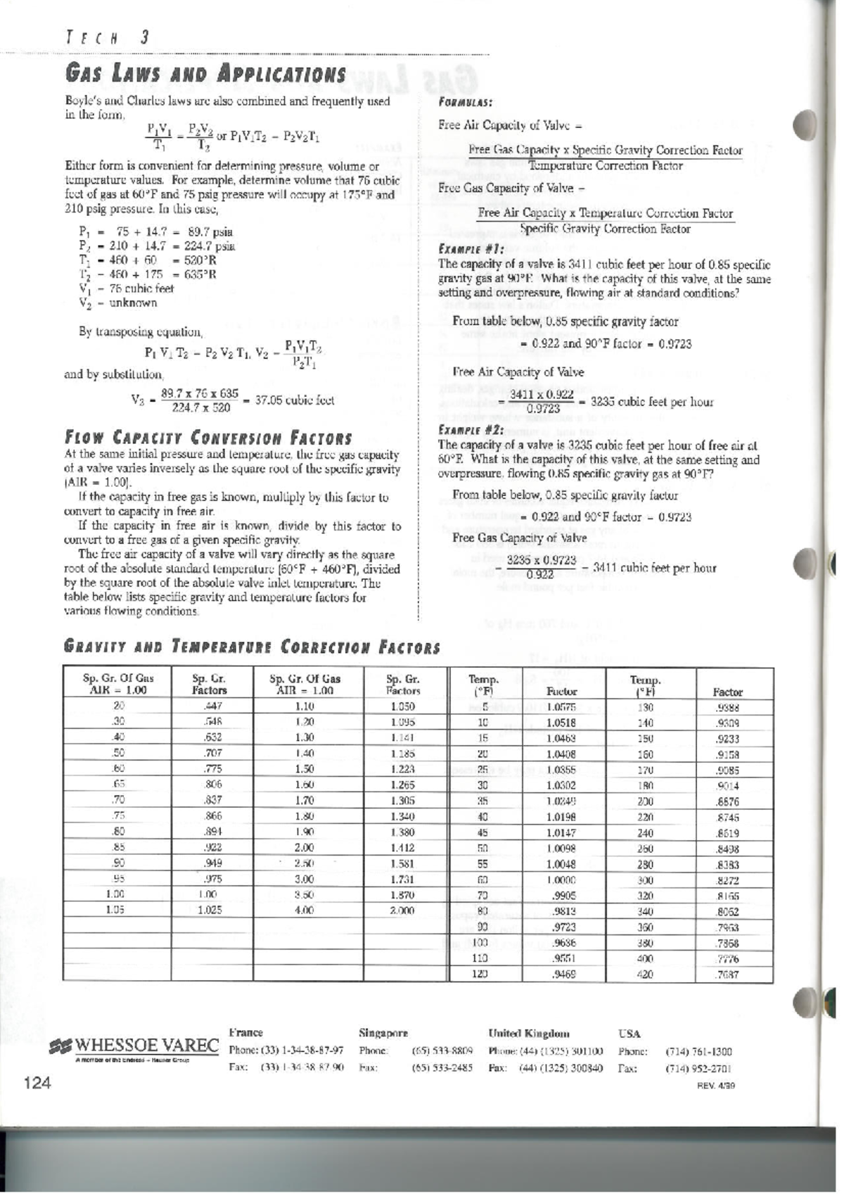 TECH 3 Gas Laws Applications: Formulas and Examples - Studocu